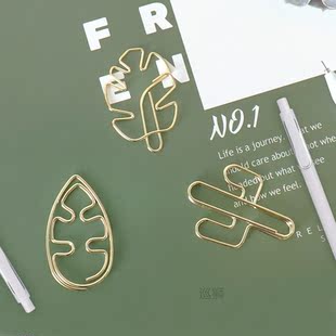 TUTU 8pcs/set Bookmark Metal Paper Clip Decor Rose Gold Colo