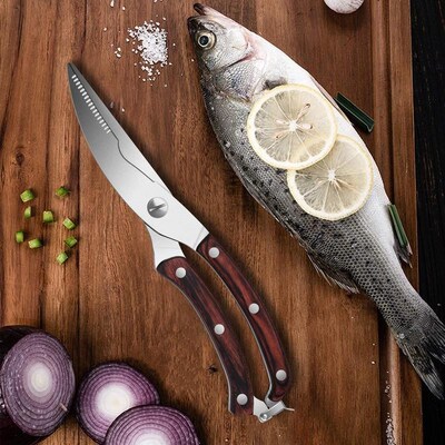 Kitchen Scissors Spring-loaded Chicken Bone Stainless Steel