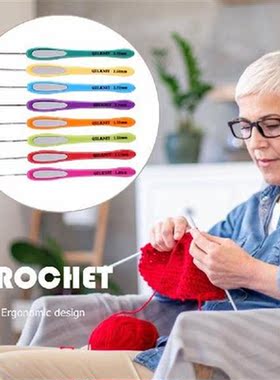 8 Pair Crochet Hook Knitting Needles Set Plastic Handle DIY