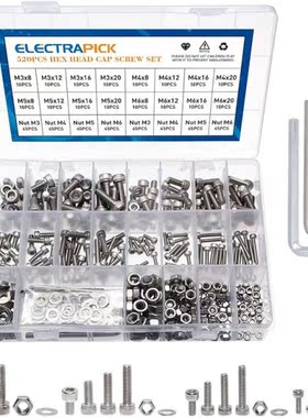 520pcs 304 Stainless Steel Screws M3 M4 M5 M6 Round Screws H