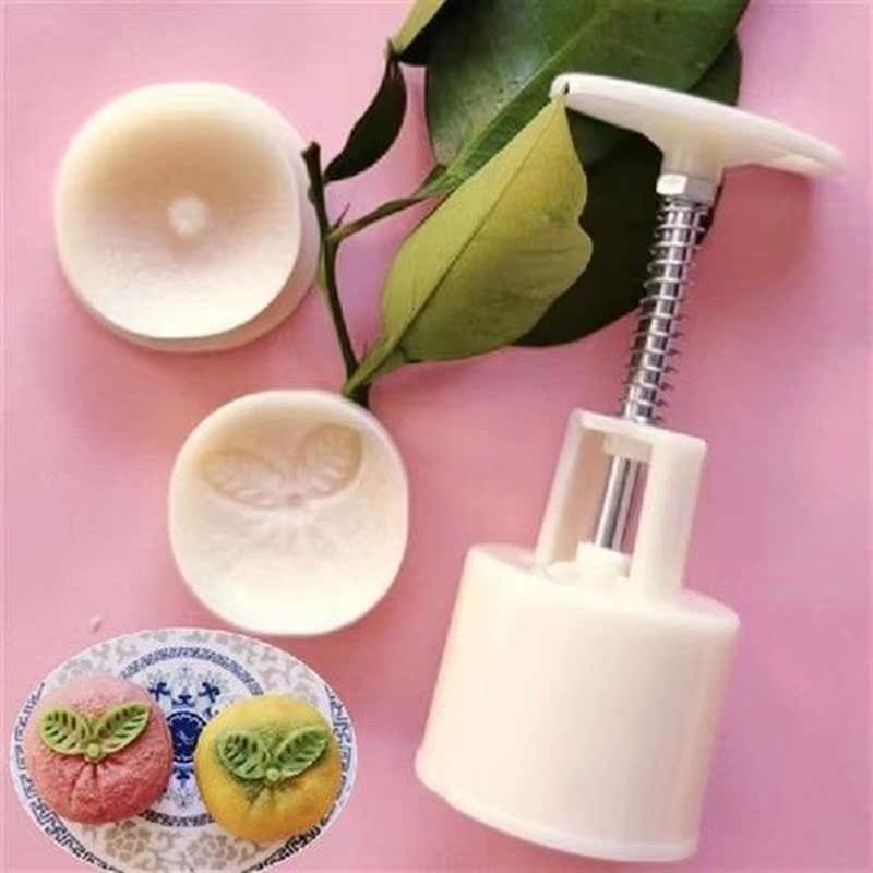 50g Plastic Material Mooncake Mold Orange Shape Stamps Moon