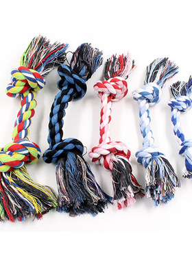 Juguete molar para mascota, doble cuerda trenzada de algod&a