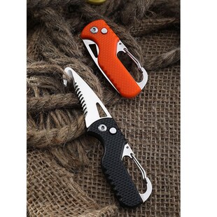 Folding Knife with Keychain Serrated Hook ,Pocket Hunting Kn