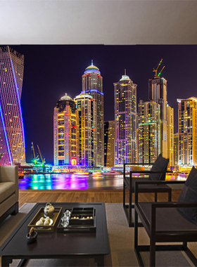 Custom Wall Mural Wallpaper City Night View Photography