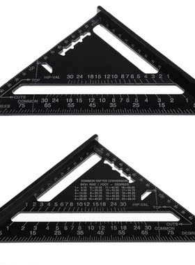 Angle Ruler 7/12 inch Metric Aluminum Alloy Triangular Measu