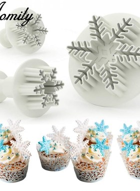 3pcs/Set Snowflake Plunger Mold Cake Decorating Tool Biscuit