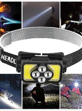 LED Rechargeable Head Headlamp Waterpoof Inductive Headwear