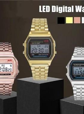 Women Men Watch Gold Silver Vintage LED Digital Sports