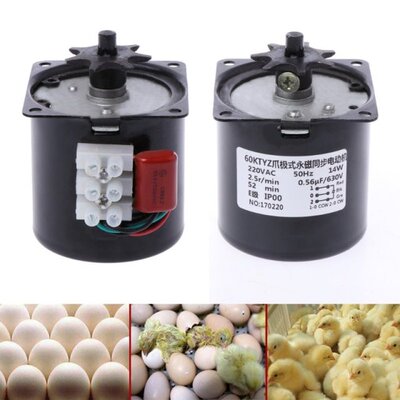 220V AC Egg Turner Motor Incubator Engine Reversible Geared