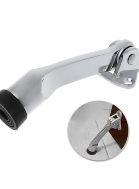 Zinc Alloy Satin Chrome Lever Door Stopper With Rubber Feet