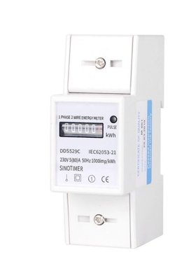 KWh Meter Electric Meter Single Phase 2P DIN-rail Electricit