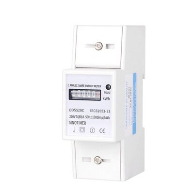 KWh Meter Electric Meter Single Phase 2P DIN-rail Electricit