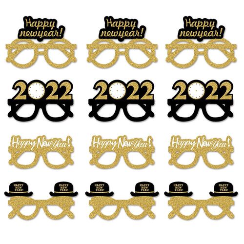 4 PC Paper Glasses Prom Party Annual Party Decor Happy New Y