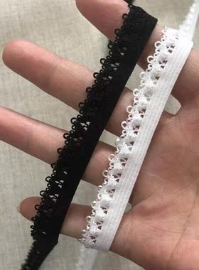 5 Meters Elastic Black White Lace trim DIY Band Ties Hair Dr