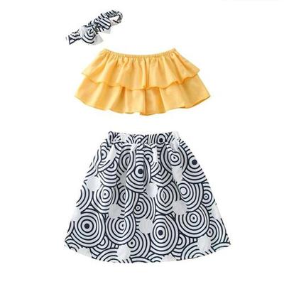 Skirt African Kids Dresses Shoulder Princess Set Toddler Hea