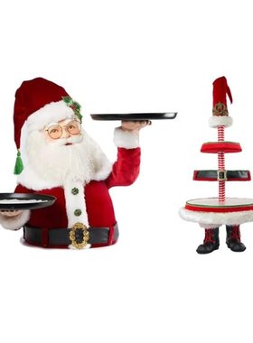 2022 New Lovely Santa Butler with Tray Snowy Day Santa Holdi