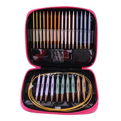 13 Pair Aluminum Circular Knitting Needles Set