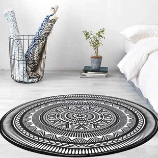 Round Soft Fabric Floor Mat Carpet 24/31/47 inches Geometric