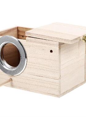 Lovebird House Wood Budgie Cage Outdoor Bird House Hanging