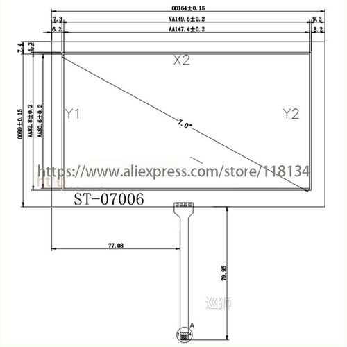 7inch 4wire touch screen AT070TN92 90 AT070TN94 HSD070IDW1-D