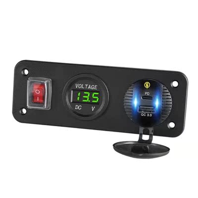 12V 24V Car QC3.0 USB Type C PD Fast Charger with LED Voltme