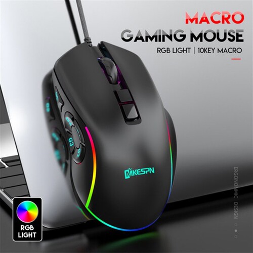 7200DPI 10 Buttons 7 Colors Ergonomic Programmable 6-speed G