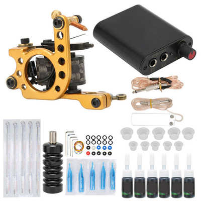 Tattoo Kit Power Supply Coil Tattoo Machine for Home for