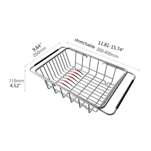 23GB Expandable Dish Drying Rack Drainer Plate Basket in Sin
