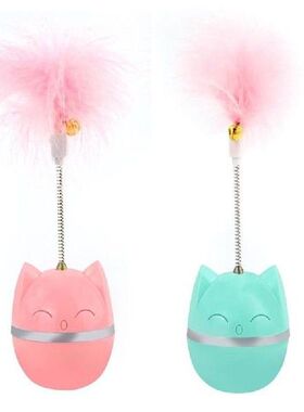 Indoor Rotating Feather Toy Tumbler Ball for CAT Boredom