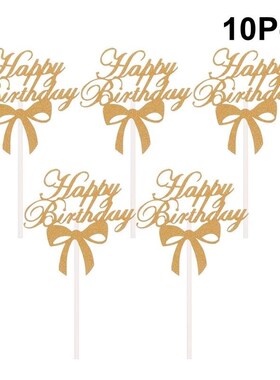 10 Pcs Cake Toppers Glitter Cake Toppers Happy Birthday