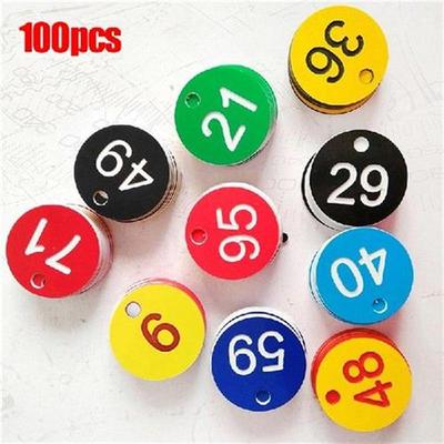 100Pcs Beehive Tags ABS Round Numbered Sign Labels with