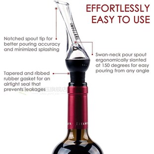 Wine Aerator Pourer Black Premium Aerating Acrylic Pourer De