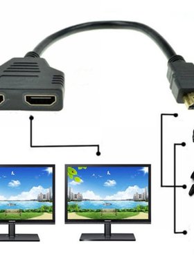 30cmHDMI-compatible Splitter Cable 1 Male To Dual HDMI-compa