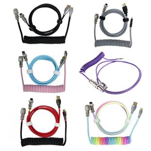 Mechanical Keyboard Aviator Cable Coiled Type-C USB Aviation