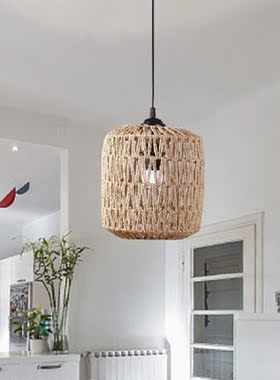 Simulated Rattan Lamp Cover Hand Woven Vintage Chandelier
