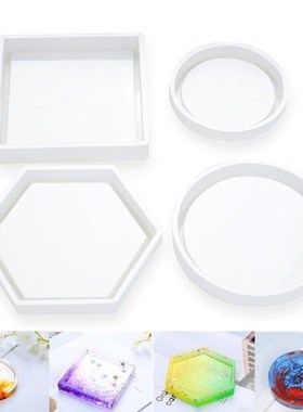 1Pcs DIY Coaster Mold Resin Epoxy Tea Coaster Molds Silicone