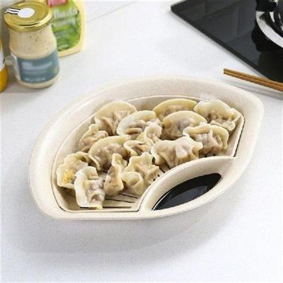 Double Layer Dumplings Drain Tray with Dipping Saucer Snack