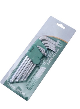 9pcs/set Hex Allen Key Wrench L-Shape 1/16-3/8 Hexagon R