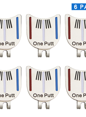 Pack of 6 Pcs One Putt Design Golf Ball Mark plus Magnetic G
