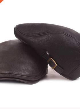 Berets Autumn Winter Cap Hats for Men High Quality Leather H