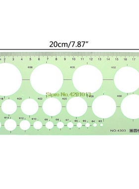 Green Plastic Circles Geometric Template Ruler Stencil Measu