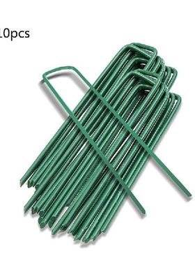 G32A 10 Pcs U-shape Garden Staples Ground Stakes Pegs