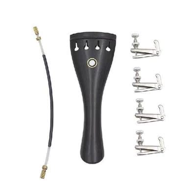 1 Set Violin Tailpiece 3 in 1 Ebony Tailpiece with Rope