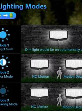 468 Solar Power Waterproof Light Outdoor Motion Sensor Wall