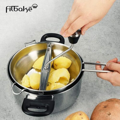 Potato Masher Stainless Steel Potato Ricer With Rotary Handl