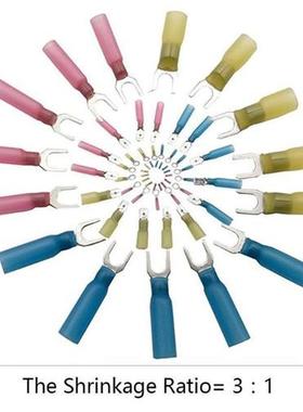 250pcs 12Types Heat Shrink Spade Crimp Wire Connector Fork T