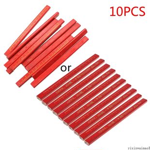 10Pcs Carpenters Pencils Black Lead For DIY Woodworking Blac