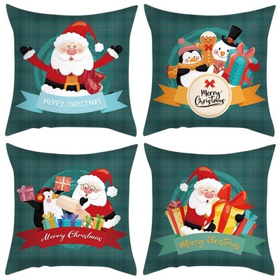 45cm Green Christmas Pillowcase Santa Claus Xmas Penguin Cus
