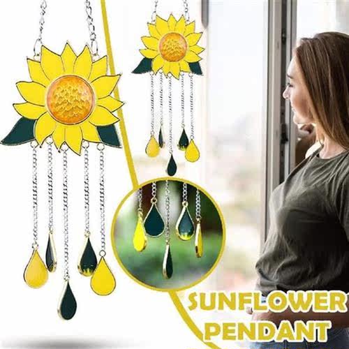 Sunflower Boat Wind Chimes Pendant Metal Window Windchimes