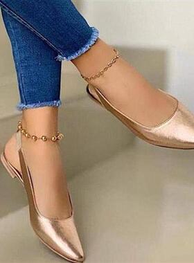 Summer Wedges Sandals Women Shoes Classic Pointed Toe Buckle